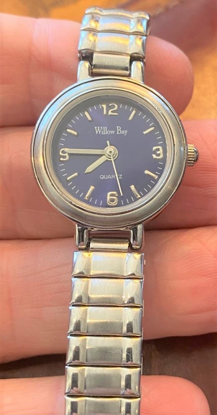 Women's Willow Bay Quartz Watch, Silver Tone with Dark Blue Face